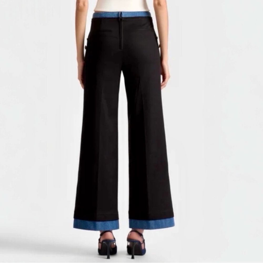 Alice + Olivia Narin Button Front Women’s Nautical Inspired Jeans Trouser Pant - Picture 4 of 10